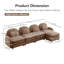 Canapé Teddy en tissu 4 places en forme de nuage, dossier incurvé et accoudoirs avec coussins lombaires incurvés, canapé modulaire 4 places modulaire avec repose-pieds mobile et coussin de soutien à double couche-644915204-644915210