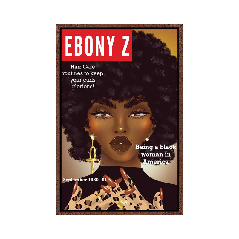 Ebony Z - Print on Canvas, 66.04 cm H x 45.72 cm W, Classic Brown Wood Framed