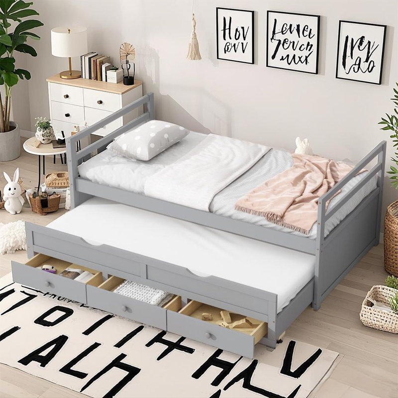 Daybed With Trundle, Grey