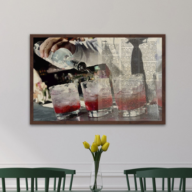 « mixologiste », reproduction d’art encadrée, H 12 po x l 18 po x P 1,5 po