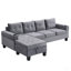 Ensemble de canapé modulaire pour salon avec méridienne en L, porte-gobelet et méridienne avec rangement moderne 4 places-130187286-130187283