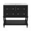 Meuble-lavabo 36 po avec armoire à pharmacie assortie, 4 tiroirs et tablettes ouvertes-273294573