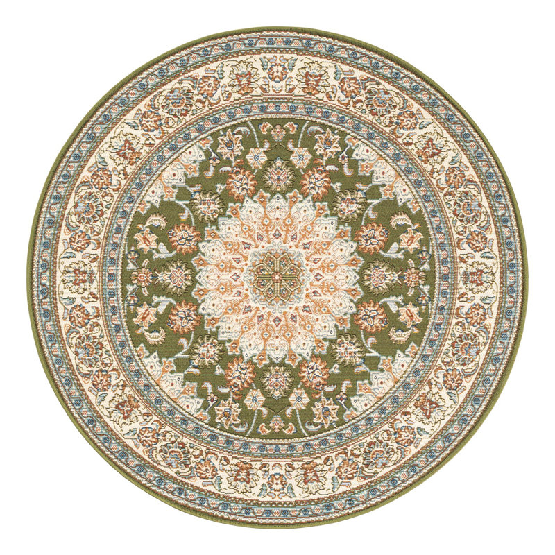 Indoor/Outdoor Traditional Area Rug, Round 4'1"