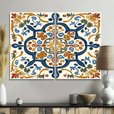 Mediterranean Tiles In Retro Blue IV - Abstract Tile Wall Decor