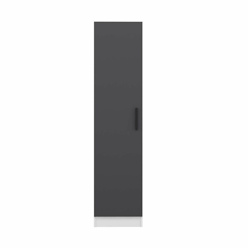 Elina Manufactured Wood Wardrobe, 190cm H x 45cm W x 52cm D, White/Black