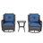 Auryanna Rattan Outdoor Furniture 2 Swivel Chairs with Waterproof Coushions and Glass Top Table Set-425536676-425536687