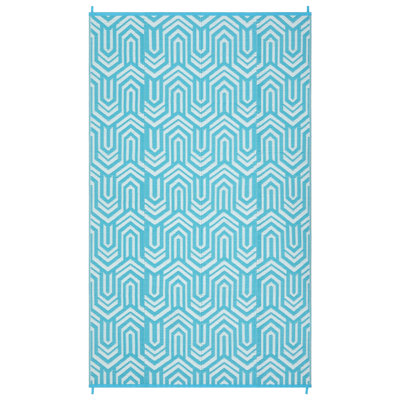 Outdoor Rug Modern Geometric Outdoor Door Mat Woven Plastic, Low Pile, Durable & Easy Care Rug for Patio, Deck, or Garden, Portable Carpet