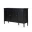 Buffet de style arqué moderne à 3 portes de 47 po avec tablettes réglables et colonnes en bois massif Leominster-798604864