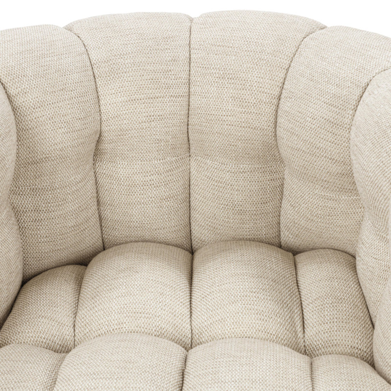 Walter Swivel Barrel Chair, Beige Polyester Blend
