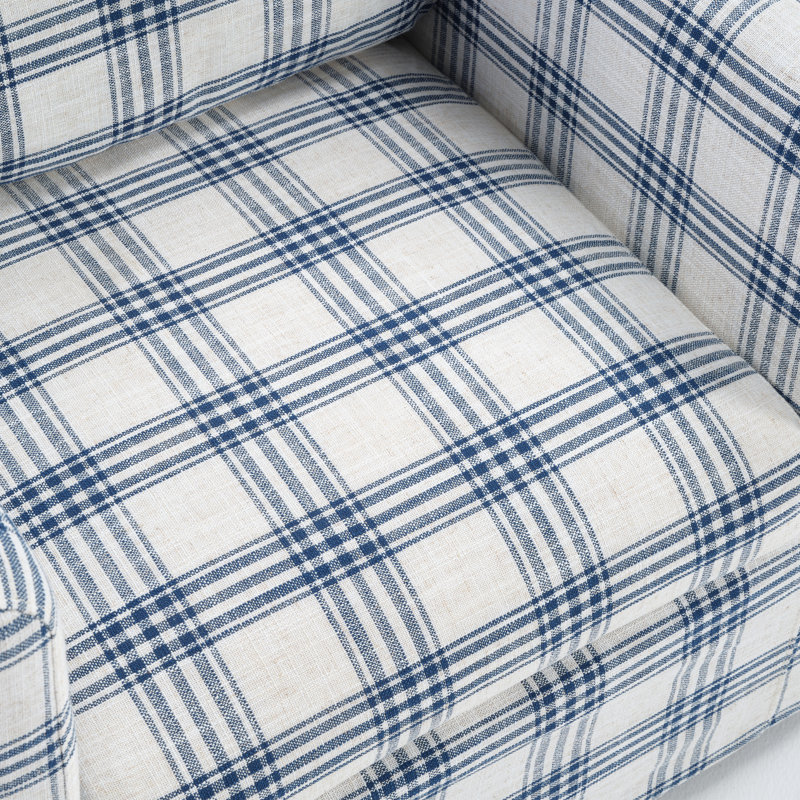 Fauteuil d'appoint pivotant à rayures 32,28 po, Bleu