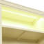 Bibliothèque de 83,4 po de hauteur avec bande à DEL et tablettes réglables, trou de câble pour une installation soignée, bibliothèque tricolore beige et jaune