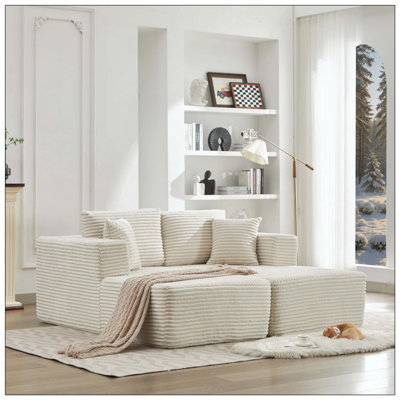 Canapé modulaire moderne à assise profonde et méridienne Cloud