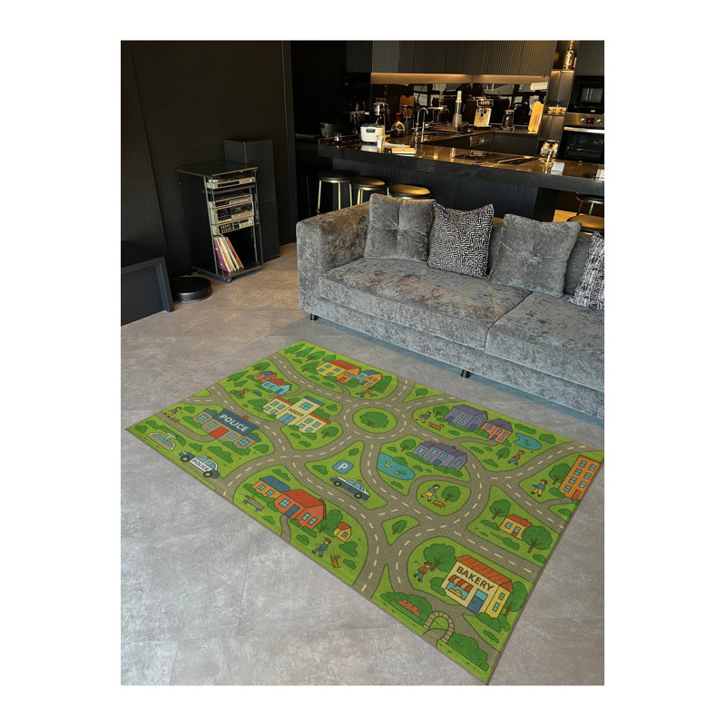 Tapis gris tissé Mosso Kilim, 2 pi 6 po x 6 pi 7 po