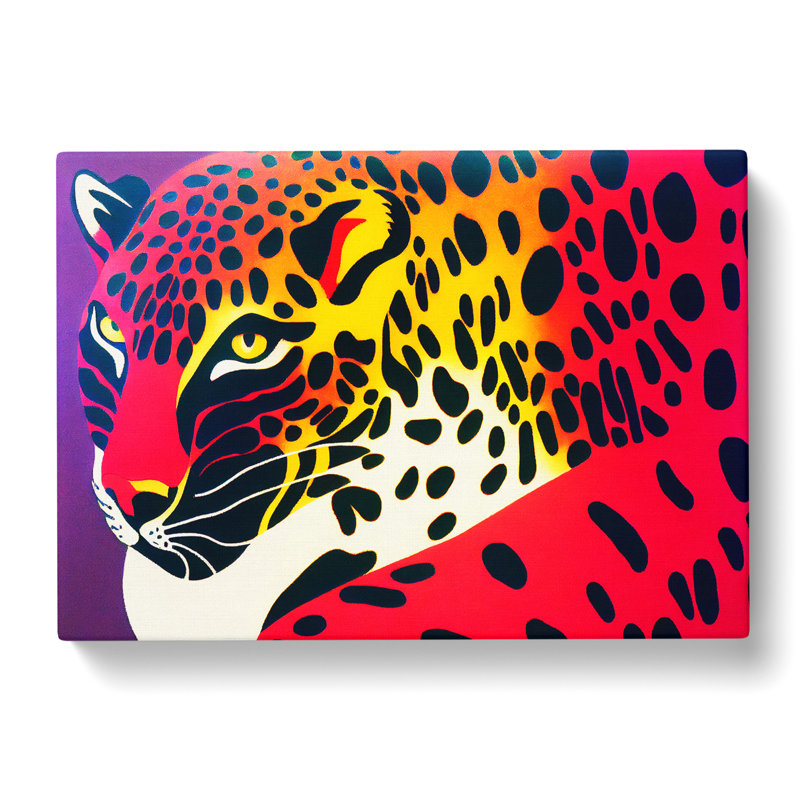 Spirited Leopard Abstract - Wrapped Canvas, 40cm H x 60cm W x 3cm D
