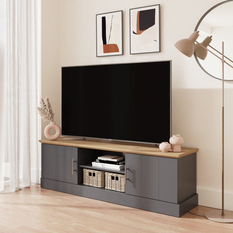 Brielle Unfinished TV Stand for TVs up to 65", Slate Blue