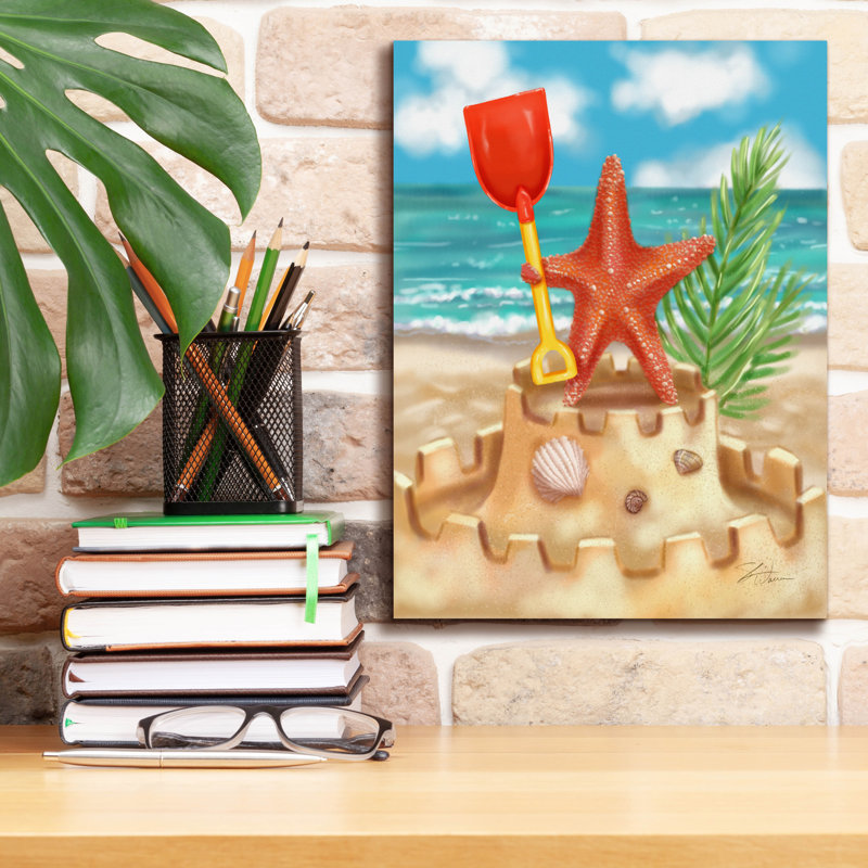 «Beach Friends - Starfish» par Shari Warren, art mural sur toile, H 16 po x l 12 po x P 0,75 po
