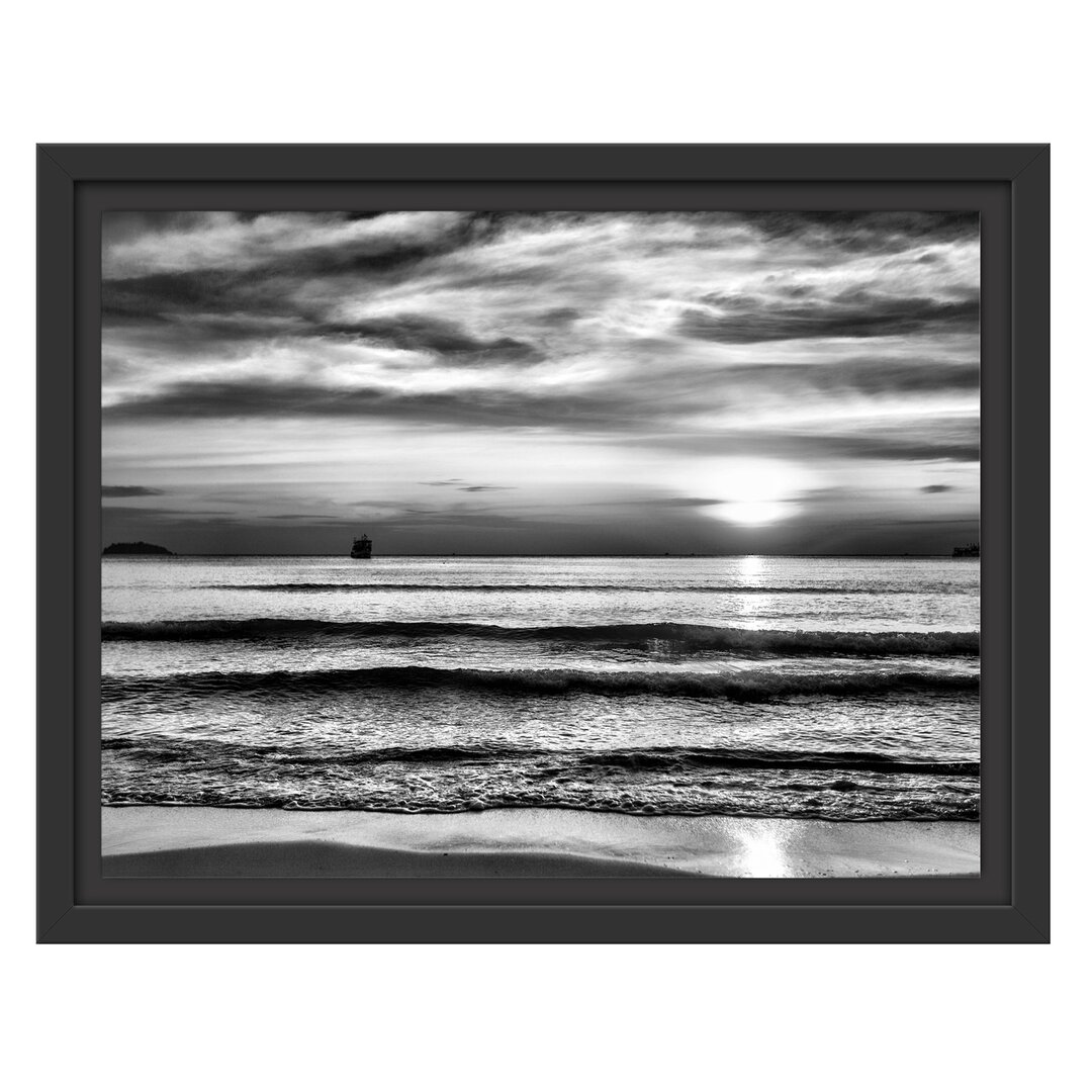 Gerahmtes Wandbild Malibu Beach Sunrise Water Sand