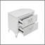 Table de chevet 2 tiroirs avec double port USB, blanc brillant