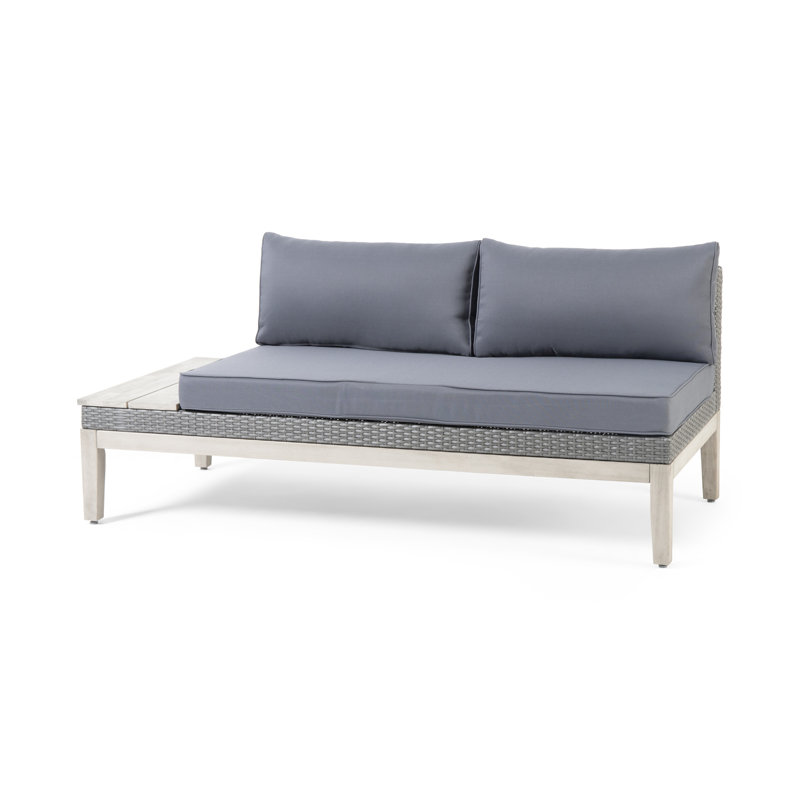 Canapé modulaire 2 places Loft gris avec structure en bois d'acacia, Left Hand Facing