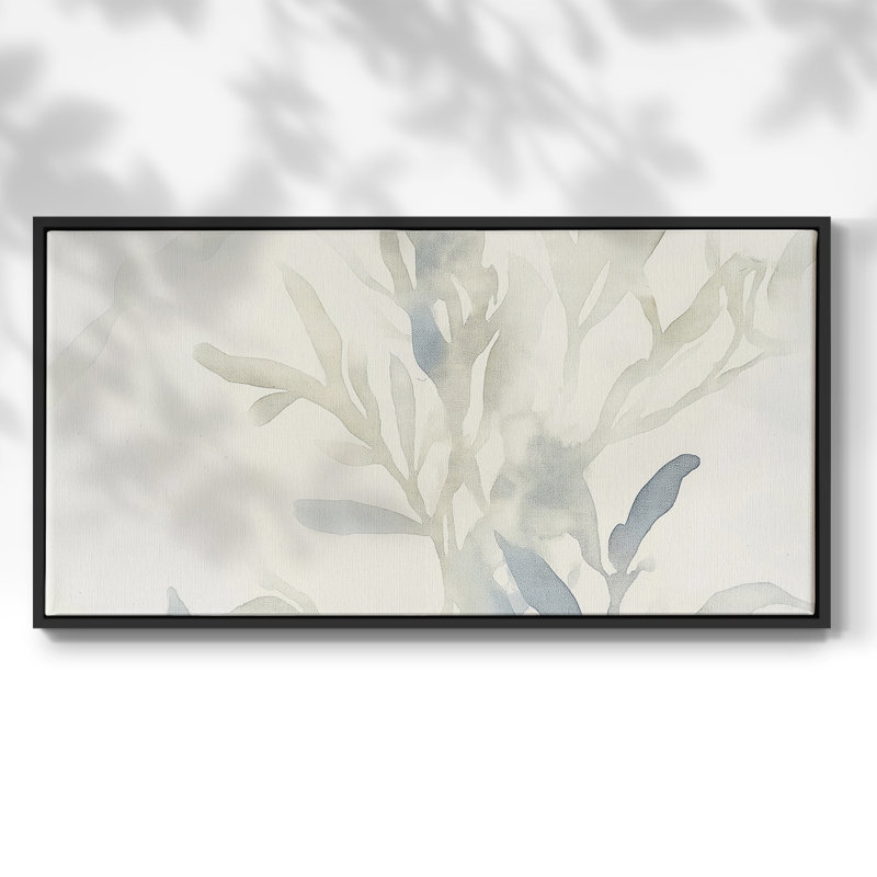 Botanical Series-CCSCXXII- Toile tendue avec châssis tendue, prête à être accrochée, H 25 po x l 49 po, Noir