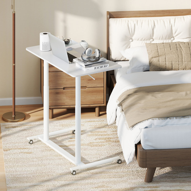 Caisyn Adjustable Metal Base Standing Desk, White/Ivory