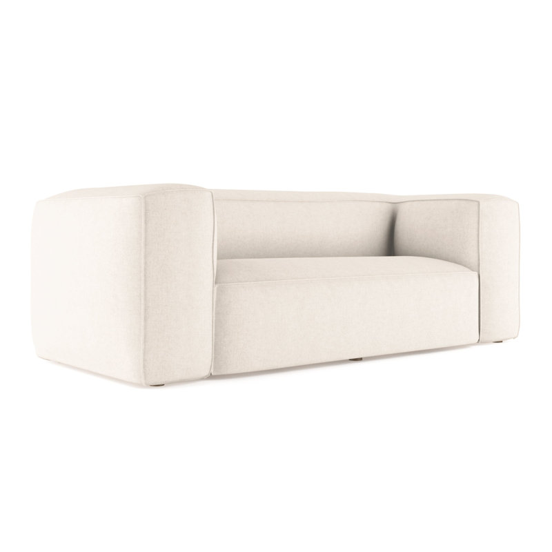 Canapé surdimensionné Varick, Velours moelleux albâtre, H 30 po x l 84 po x P 47 po, Patiné