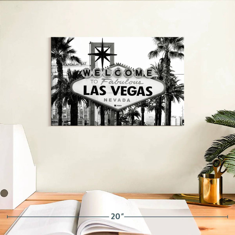 Hannes Welcome To Fabulous Las Vegas BW, 8" H x 12" W