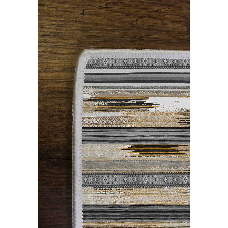 Eco-Friendly Yellow Area Rug (2.6 x 4 ft), 100% Polyester, 650 g/m² | Antibacterial, Non-Slip PVC Dot Underside, 0.2 in Pile Height | Machine Washable, Digital Print | Perfect for Living Room & Kids' Spaces