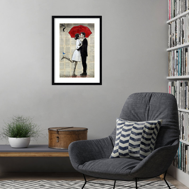 «Magical Rain» par Loui Jover, reproduction d'art encadrée sur bois, H 25 po x l 18 po
