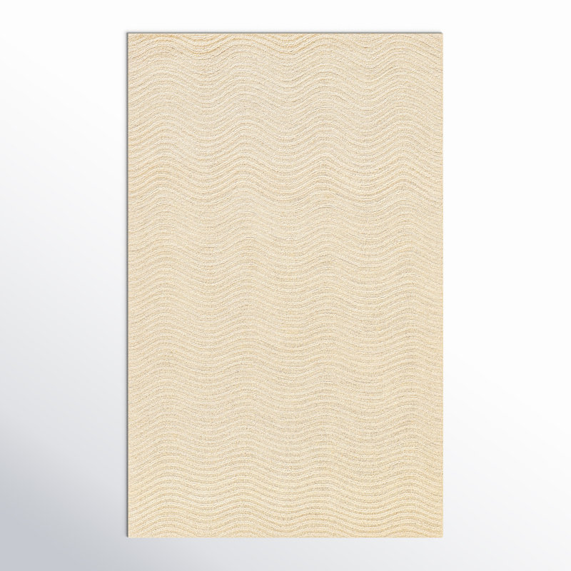 Hand Tufted Wool Geometric Rug, Rectangle 5' x 8'