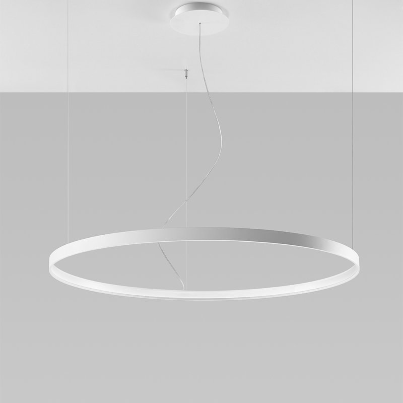 1 - Light LED Geometric Pendant, 3000K, White, 150cm H x 110cm W x 110cm D