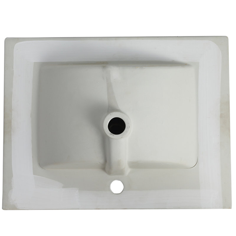 Salle de bain de meuble-lavabo en céramique 24 po - lavabo blanc brillant seulement, l 24 po x l 18,3 po x H 6,7 po, comptoir d'une épaisseur de 0,81 po, profondeur de 4,72 po, épaisseur du lavabo intérieur, 24 po