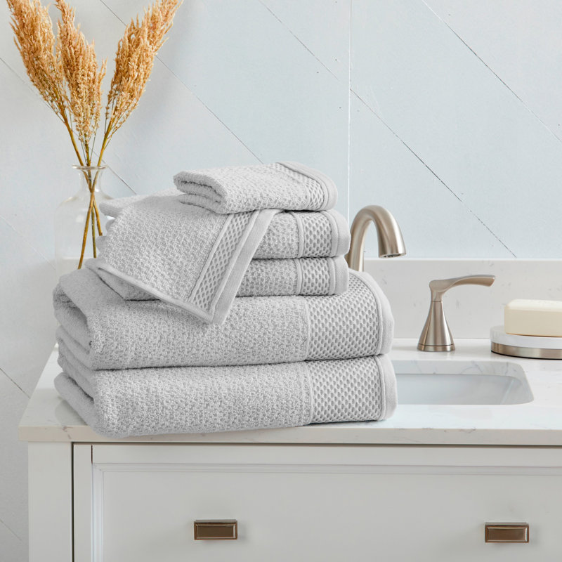 Ensemble de serviettes 6 pièces Sharleez, Gris clair