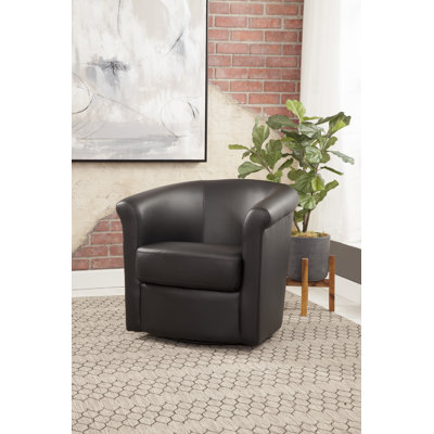 Pinehill Marvel Faux Leather 360 Swivel Barrel Chair