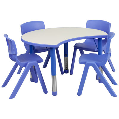 Ensemble de table pour enfant réglable en plastique l 25,125 po x L 35,5 po Goddard - 4 chaises