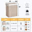 Panier à linge avec couvercle, 100 l, gris, sacs amovibles, PE, structure thermolaquée, gardez votre ménage organisé avec couvercle de contenant gris de 100 l et tissage, fabrication en acier, option pliable