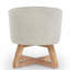 Chaise d'appoint pivotante à 360 degrés avec base en bois massif robuste-133994830
