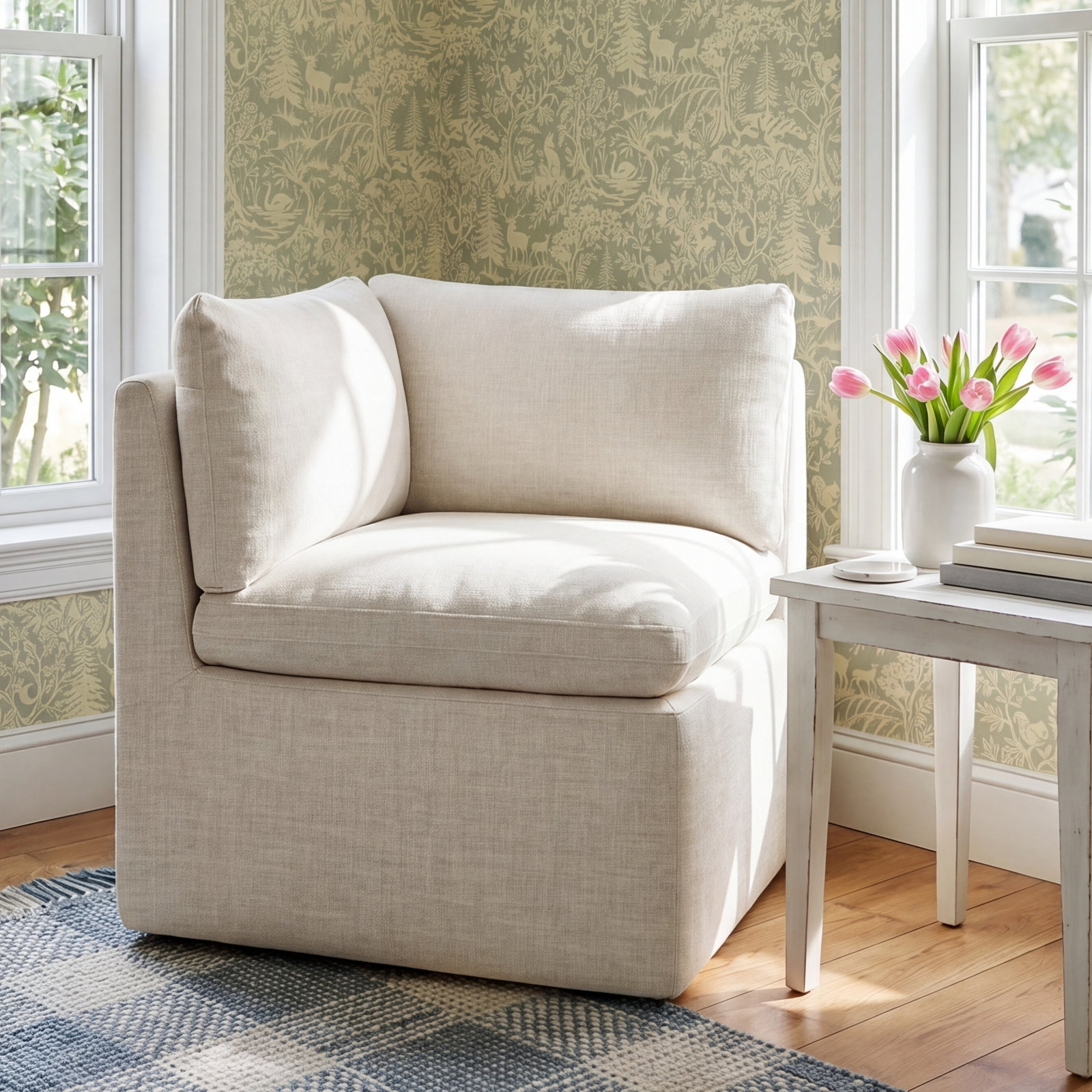 Alayaa Linen Dining Armchair, Effie Performance Linen 