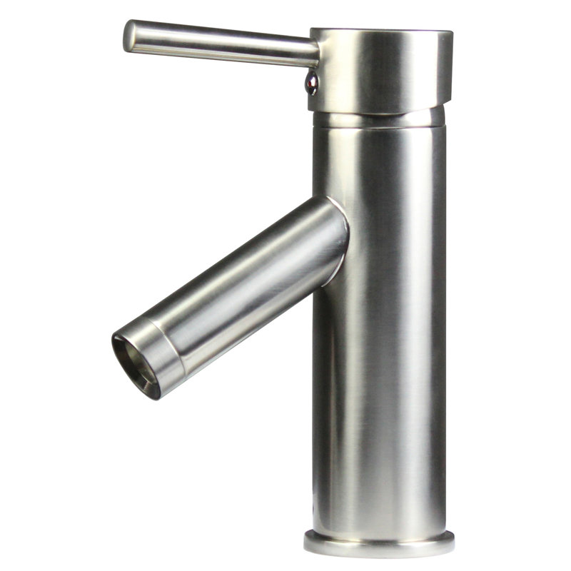 Robinet de lavabo de salle de bain à vasque courte à fixation sur le comptoir Euro Collection - nickel brossé, Nickel brossé