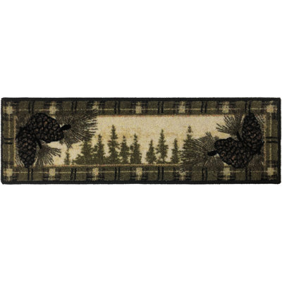 Cozy Cabin Whispering Pines Washable Stair Tread 9x30 Set of 13