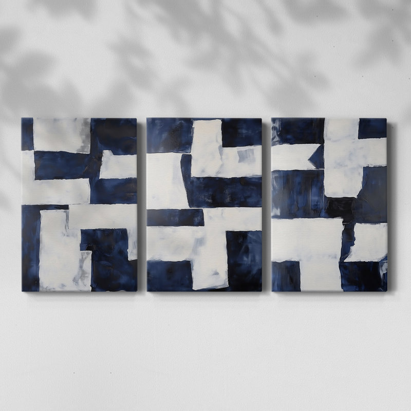 ABSTRACT Series DCCCxxxx - Toile tendue sur mesure - 3 pièces, H 12 po x l 24 po