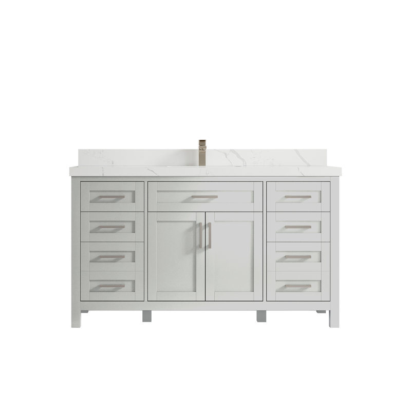 Ensemble de meuble-lavabo simple 60 po Cambridge, Calacatta Laza