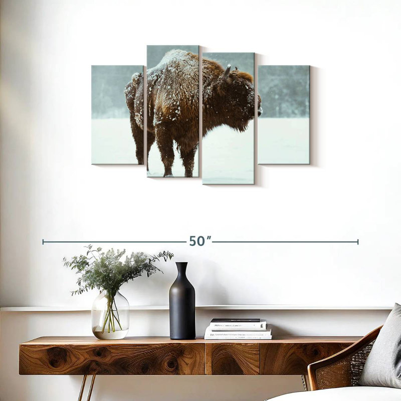 Brampt Snow Bison, 22" H x 36" W