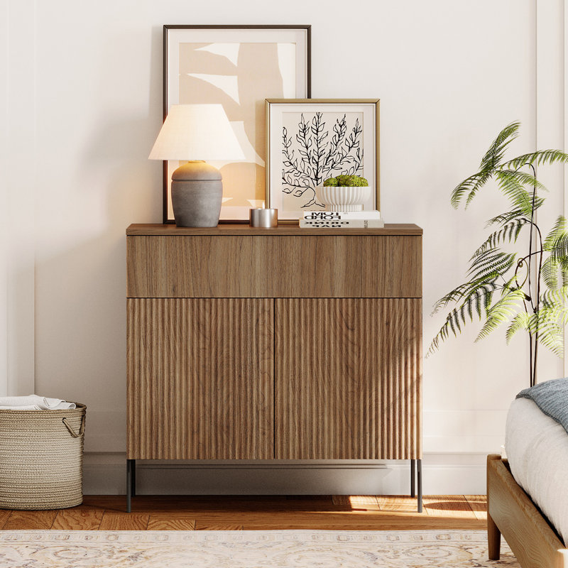 Union Rustic Modern Wood 31.5" Dresser With Reeded Design, Minimalist Dresser Organizer Storage For Bedroom,Living Room, Entryway