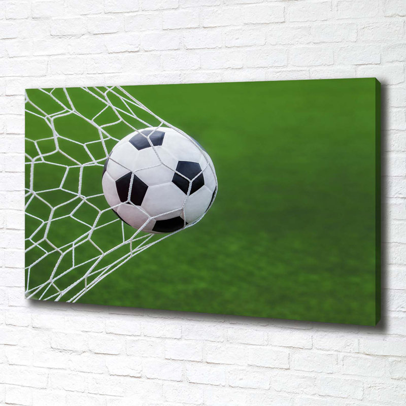 Ball In The Goal - Wrapped Canvas Print