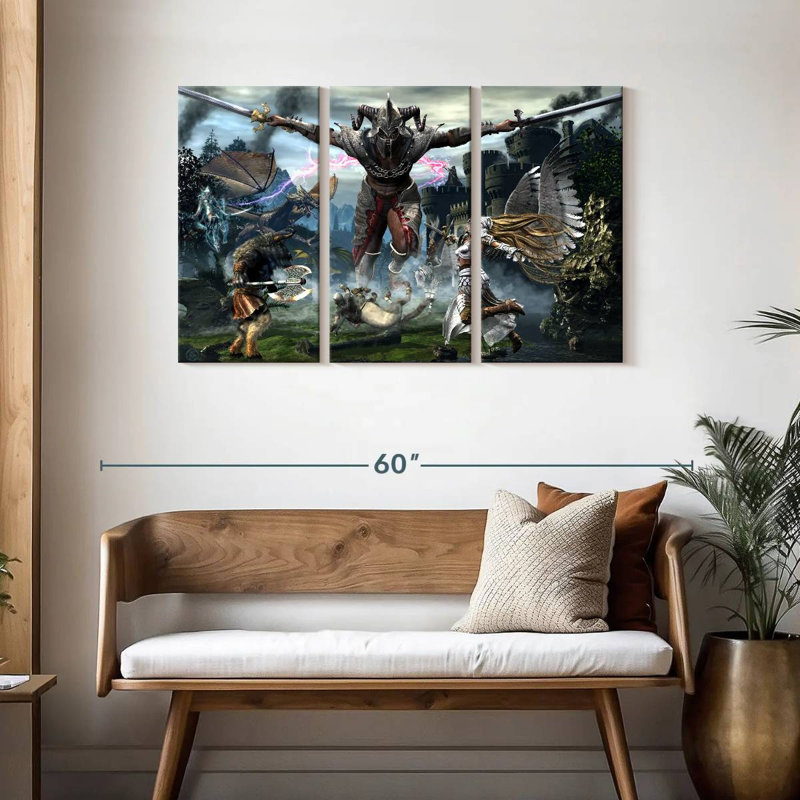Keiraleigh Titan bat une légion de créatures, H 28 po x l 45 po