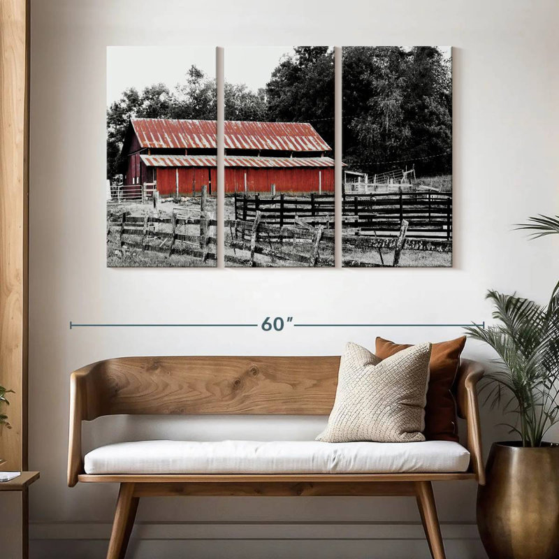 Lilie BW Rustic Barn, 32" H x 50" W