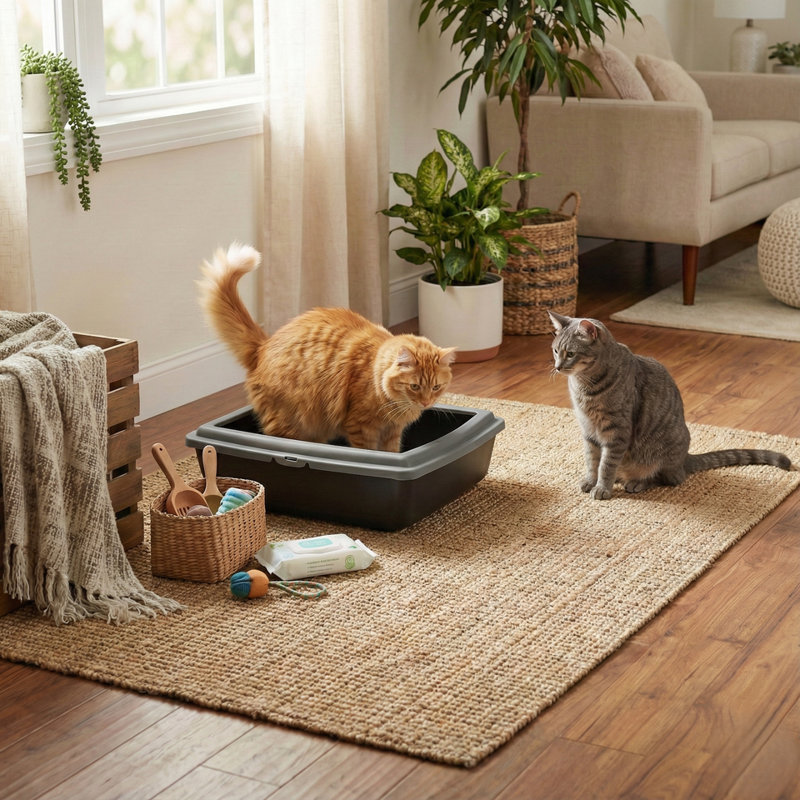 Plastic Litter Box, Grey