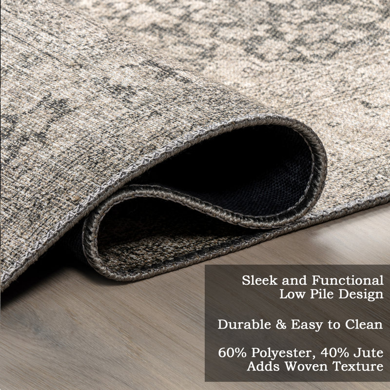 Tapis en mélange de jute de polyester Jeccica, Rectangle 6 pi 7 po x 9 pi