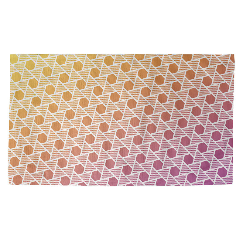 Tapis de zone jaune hexagonales et triangles Mcguigan, Rectangle 2 pi x 3 pi